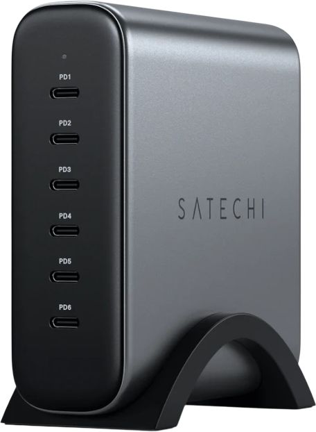 Мережевий зарядний пристрій Satechi 200W USB-C 6-Port PD GaN Space Gray